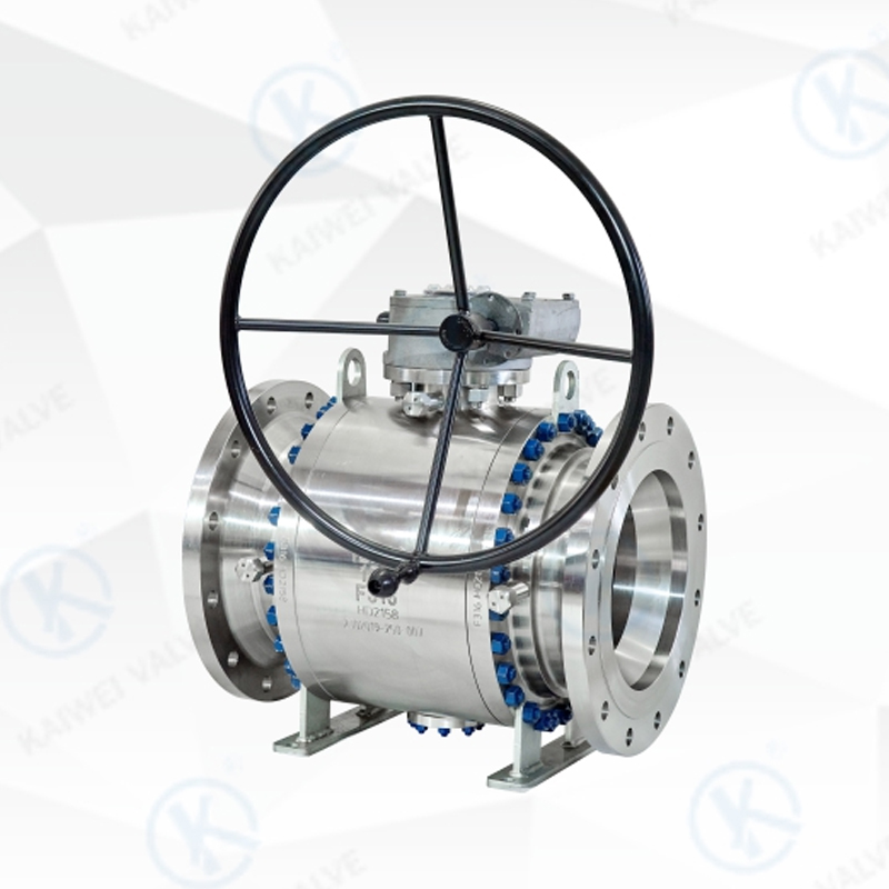 Katup Bola Trunnion Dudukan Logam Baja Tempa Tiga Potong